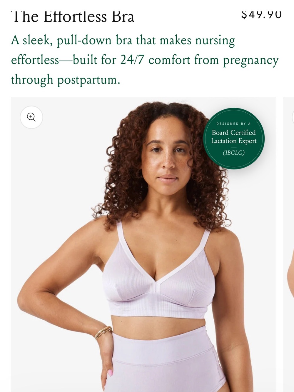 BNWT Bodily Effortless Bra - Lavender